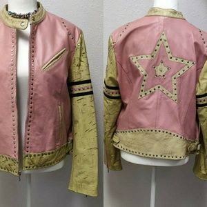 Wilsons leather studded star biker leather jacket